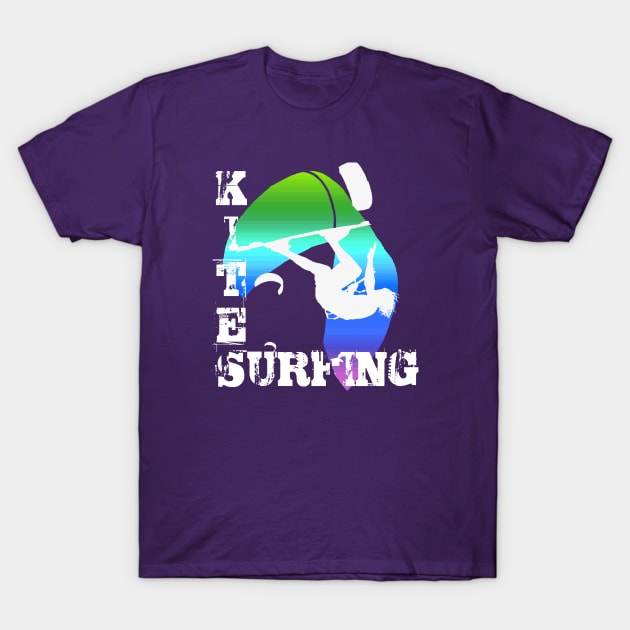 Kite Surfing WIth Freestyle Kitesurfer And Kite 15 T-Shirt by taiche